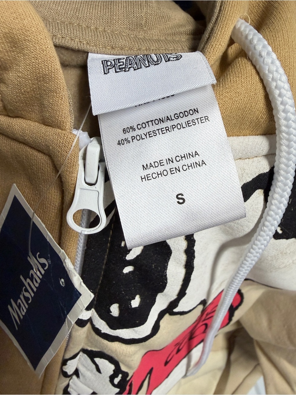 Peanuts Snoopy “Joe Cool” Color Block Full Zip Hoodie –S- NWT - Picture 7 of 7